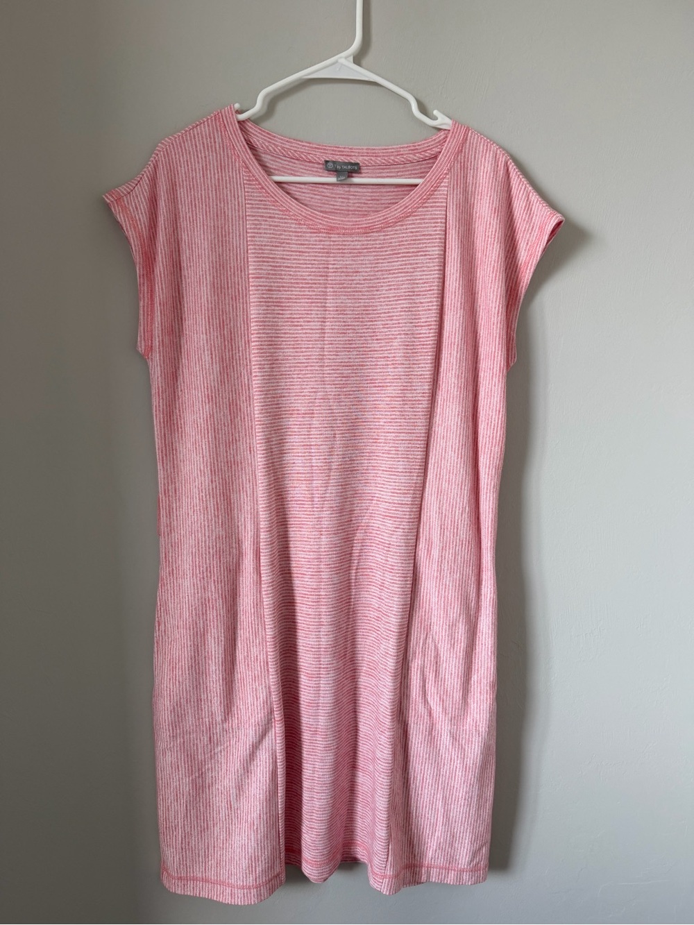 Talbots Pink Ribbed Midi Dress